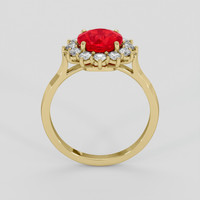 2.24 Ct. Ruby Ring, 14K Yellow Gold 3
