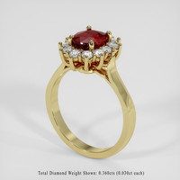 1.13 Ct. Ruby Ring, 14K Yellow Gold 2