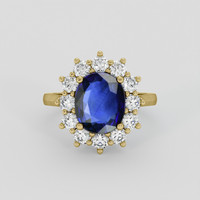 2.34 Ct. Blue Sapphire Ring, 14K Yellow Gold 1