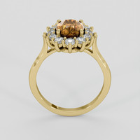 2.50 Ct. Brown Sapphire Ring, 14K Yellow Gold 3