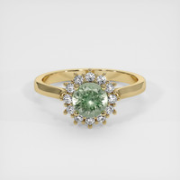 1.22 Ct. Green Sapphire Ring, 14K Yellow Gold 1