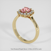 1.34 Ct. Padparadscha Sapphire Ring, 14K Yellow Gold 2