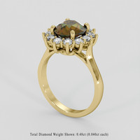 2.11 Ct. Greenish Brown Sapphire Ring, 14K Yellow Gold 2