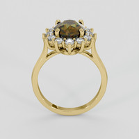 2.11 Ct. Greenish Brown Sapphire Ring, 14K Yellow Gold 3