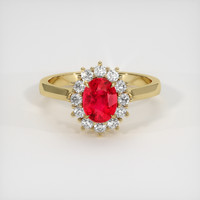 1.29 Ct. Ruby Ring, 14K Yellow Gold 1