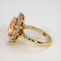 6.04 Ct. Padparadscha Sapphire Ring, 14K Yellow Gold 4