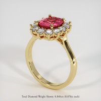 2.39 Ct. Reddish Pink Sapphire Ring, 14K Yellow Gold 2