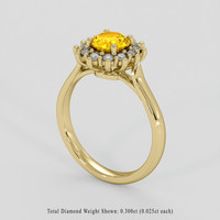 0.95 Ct. Yellowish Orange Sapphire Ring, 14K Yellow Gold 2