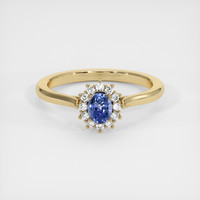 0.48 Ct. Sapphire Ring, 18K Yellow Gold 1