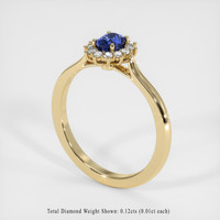 0.48 Ct. Sapphire Ring, 18K Yellow Gold 2