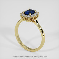 0.98 Ct. Blue Sapphire Ring, 18K Yellow Gold 2