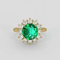 3.59 Ct. Emerald Ring, 18K Yellow Gold 1