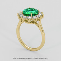3.59 Ct. Emerald Ring, 18K Yellow Gold 2