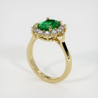 0.98 Ct. Emerald Ring, 18K Yellow Gold 2