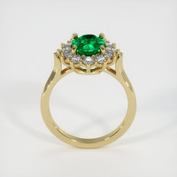 0.98 Ct. Emerald Ring, 18K Yellow Gold 3