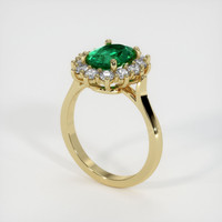 0.94 Ct. Emerald Ring, 18K Yellow Gold 2