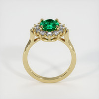 0.94 Ct. Emerald Ring, 18K Yellow Gold 3