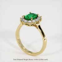 1.09 Ct. Emerald Ring, 18K Yellow Gold 2