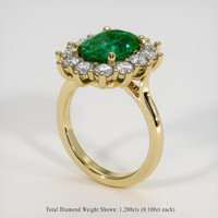 3.10 Ct. Emerald Ring, 18K Yellow Gold 2
