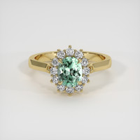 0.66 Ct. Emerald Ring, 18K Yellow Gold 1