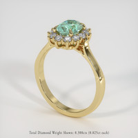 0.66 Ct. Emerald Ring, 18K Yellow Gold 2