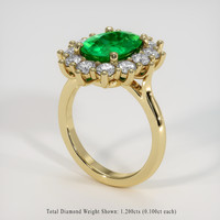 2.03 Ct. Emerald Ring, 18K Yellow Gold 2