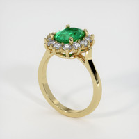 0.96 Ct. Emerald Ring, 18K Yellow Gold 2