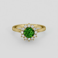 0.97 Ct. Green Demantoid Garnet Ring, 18K Yellow Gold 1