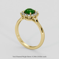 0.97 Ct. Green Demantoid Garnet Ring, 18K Yellow Gold 2