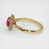 0.75 Ct. Pinkish Red Ruby Ring, 18K Yellow Gold 4