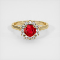1.20 Ct. Ruby Ring, 18K Yellow Gold 1