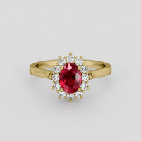 1.17 Ct. Ruby Ring, 18K Yellow Gold 1