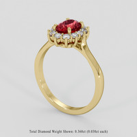 1.17 Ct. Ruby Ring, 18K Yellow Gold 2