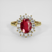 2.54 Ct. Ruby Ring, 18K Yellow Gold 1