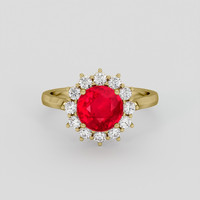 2.24 Ct. Ruby Ring, 18K Yellow Gold 1
