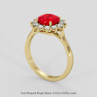 2.24 Ct. Ruby Ring, 18K Yellow Gold 2
