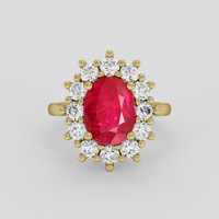 3.71 Ct. Ruby Ring, 18K Yellow Gold 1
