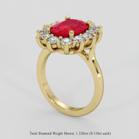 3.71 Ct. Ruby Ring, 18K Yellow Gold 2