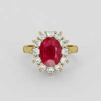 1.91 Ct. Ruby Ring, 18K Yellow Gold 1
