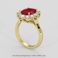 1.91 Ct. Ruby Ring, 18K Yellow Gold 2