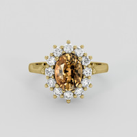 2.50 Ct. Brown Sapphire Ring, 18K Yellow Gold 1