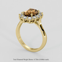 2.50 Ct. Brown Sapphire Ring, 18K Yellow Gold 2