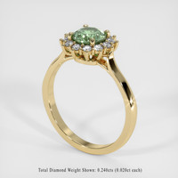 1.22 Ct. Green Sapphire Ring, 18K Yellow Gold 2