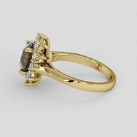 2.11 Ct. Greenish Brown Sapphire Ring, 18K Yellow Gold 4