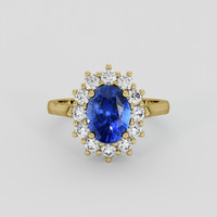 2.24 Ct. Blue Sapphire Ring, 18K Yellow Gold 1