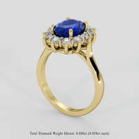 2.24 Ct. Blue Sapphire Ring, 18K Yellow Gold 2