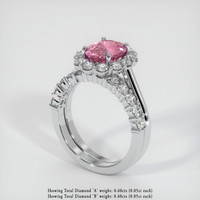 2.24 Ct. Reddish Pink Sapphire Ring, Platinum 950 2