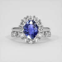 1.87 Ct. Blue Sapphire Ring, Platinum 950 1