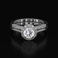 0.84 Ct. White Sapphire Ring, Platinum 950 1