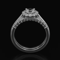 0.84 Ct. White Sapphire Ring, Platinum 950 2